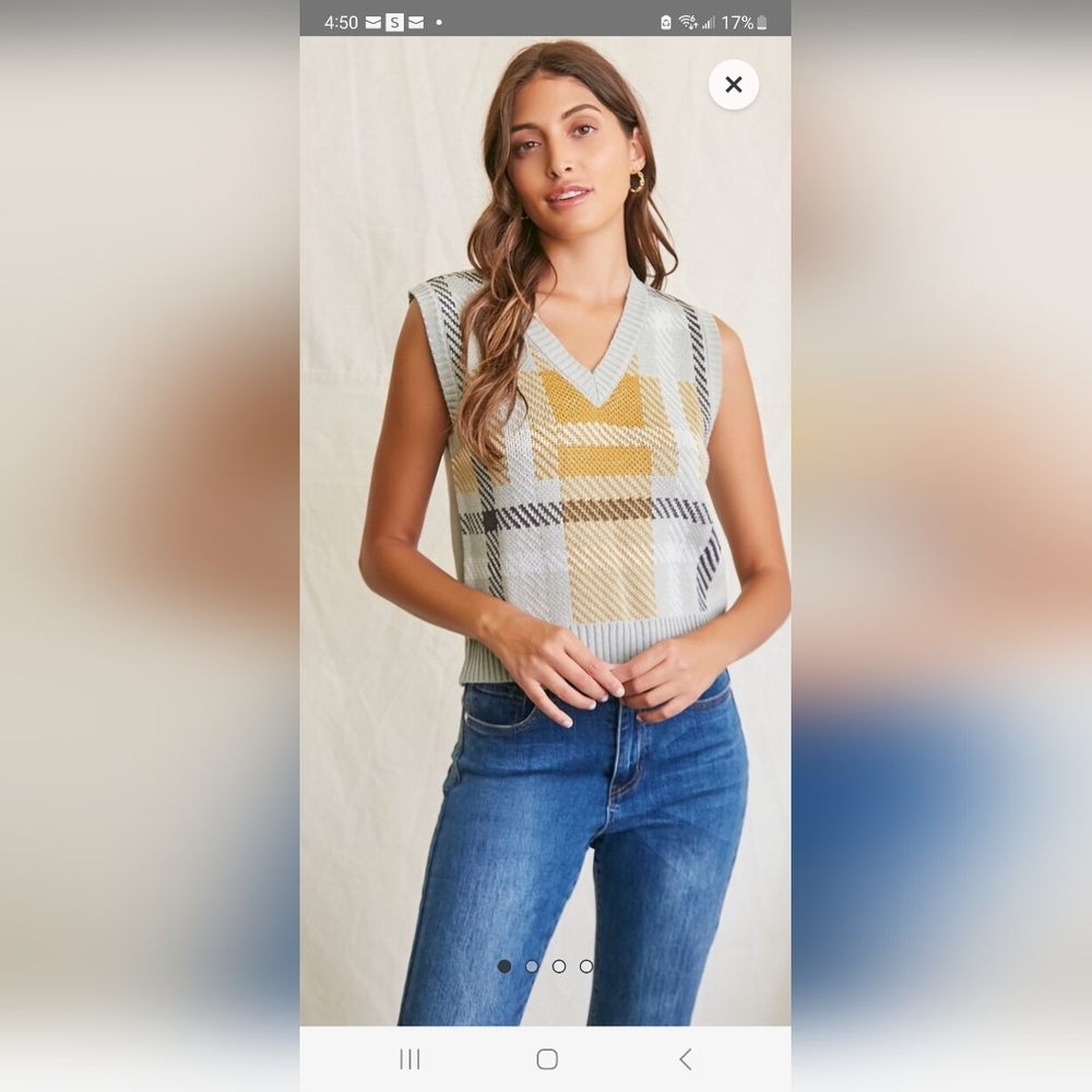 Plaid sweater vest